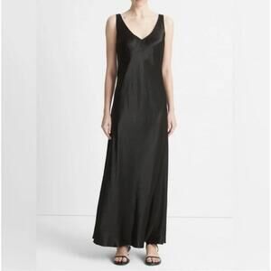 Vince V-Neck Maxi Slip Dress Black Size XL NWT